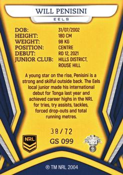 2023 NRL Traders Titanium - Gold Pearl Special #GS099 Will Penisini Back